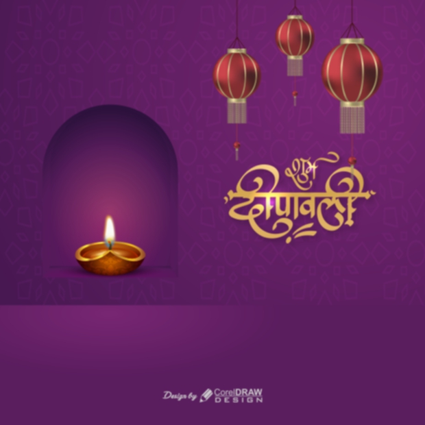 Happy Diwali Background with Decorative Lamp and Diya, Diwali Banner Design Editing Template on coreldrawdesign, Free CDR