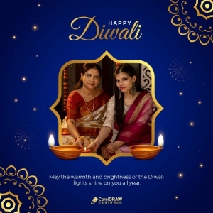 Beautiful Diwali Indian Festival Personalised Wishes Card vector template