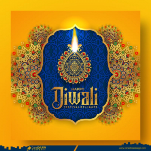 Diwali Decorative Mandala Art Golden Diya Unique Background Premium CDR