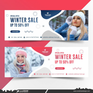Winter Sale Web Banner Design CDR