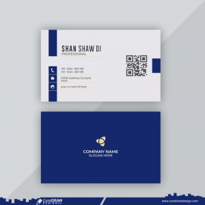 Professional Blue And White Business Card Design Template CDR