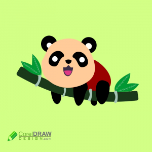 cute panda poster  Vector design free image