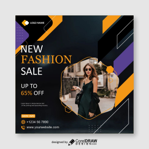 New fashion sale poster vector design free image