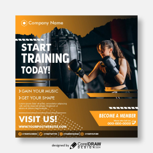 Start Training Today Poster vector design free image