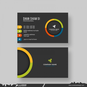 Business Card For Color Circle Design Background Vector CDR