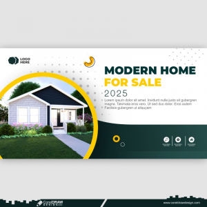 Real Estate Modern Home Sale Social Media Cover Web Banner CDR
