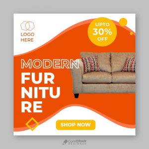 Abstract Furniture Sale Social media Banner Template Vector