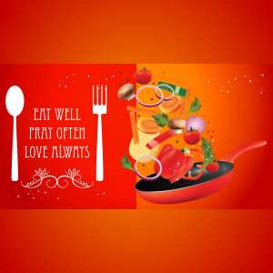 Eat Well Food Banner Orange Template CorelDraw Design