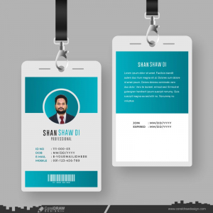 Simple Id Cards Template With Photo CDR