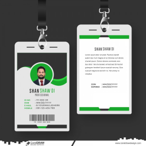Company Branding Simple Id Cards Template With Photo CDR