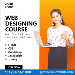 Web design course, web banner, computer banner design, HTML, JavaScript, job oriented course