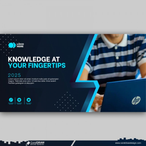 Web E-learning banner template design CDR