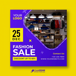 Corporate Fashion Sale Gradient Social media  Discount Poster Template