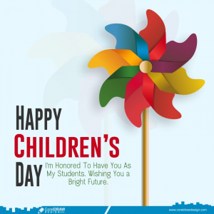 happy childrens day colorfull design CDR
