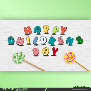 happy childrens day stylist text background Design CDR