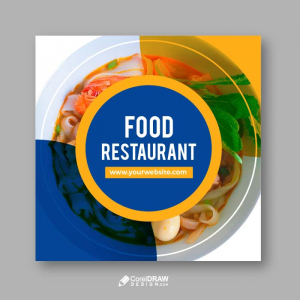 Duotone Restaurant poster colorful vector