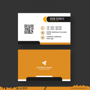 Business Card Yellow Design Background Vector Free