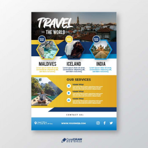 Abstract Colorful Travel Flyer vector