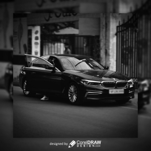 black & white car image for free