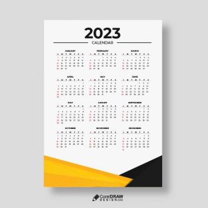 Abstract Corporate 2023 New Year Calendar Vector