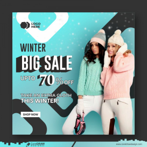 big winter sale template design CDR free