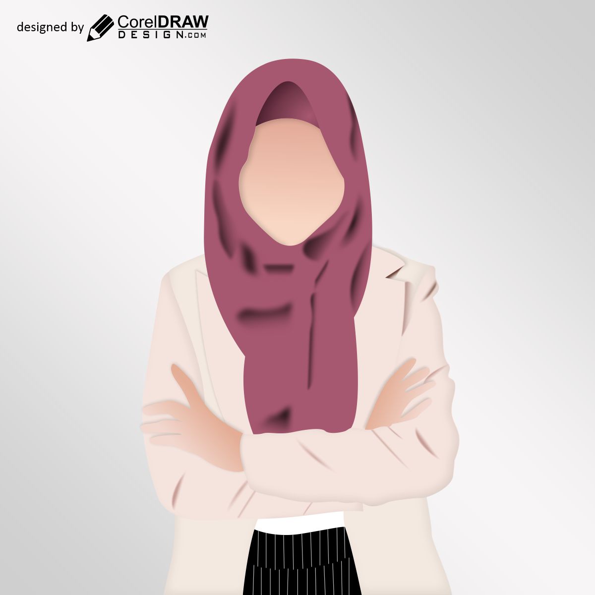 Hijab girl poster vector design for free