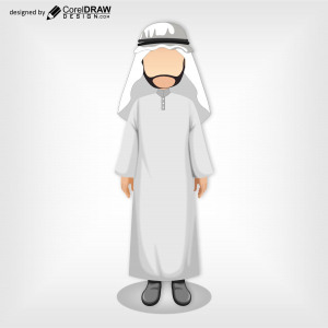 Muslim character poster vector for free