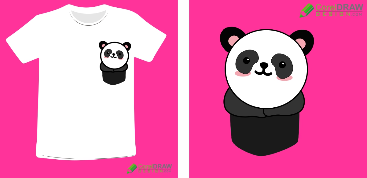 cute panda t-shirt vector