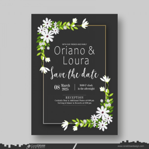 Floral Wedding Invitation Template Free CDR