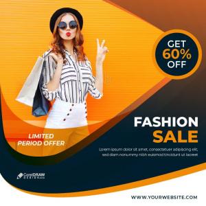 Abstract fashion sale gradient banner template