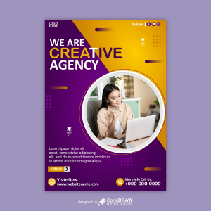 We are creative agency poster vector design for free