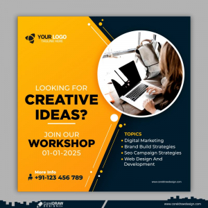 creative ideas agency and corporate social media post template CDR 
