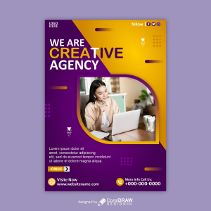 We are creative agency poster vector design free