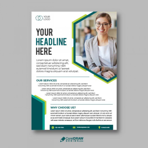 Corporate Green Company Flyer Vector Template