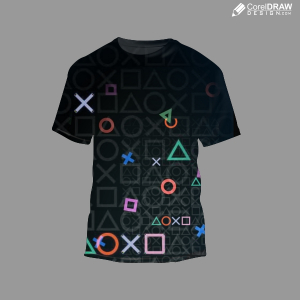 Gaming T-shirt mockup vector design for free
