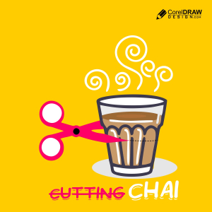Cutting chai concept vector design for free