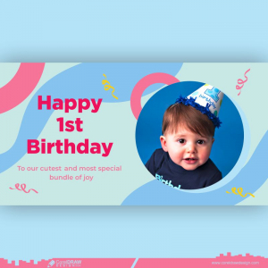 Happy Birthday Cutest Boy Wishes Banner Free File Vector Download