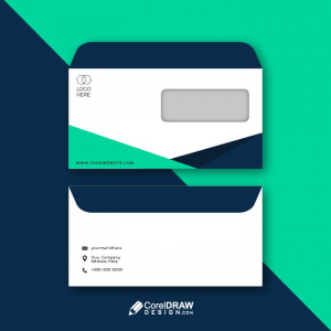Abstract Company Blue Envelope stationary vector