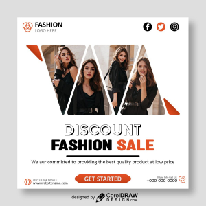 Discount fashion sale poster vector design for free