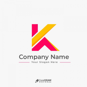 Premium K flat colorful logo vector