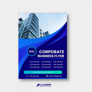 Abstract Modern gradient cool blue corporate flyer vector
