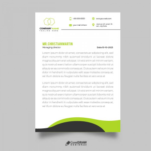 Corporate green Company Letterhead vector template