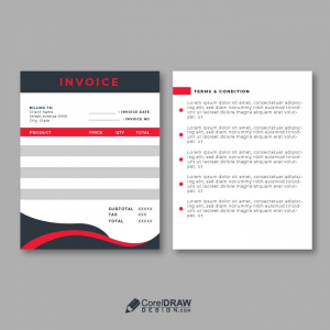 Premium red corporate double sided corporate invoice vector