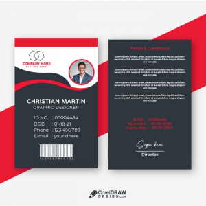 Abstract id card vector style template