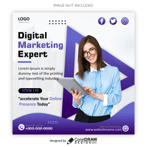 Digital marketing vector poster design for free