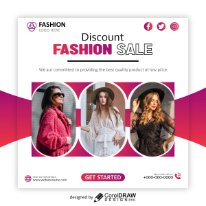 Fashion sale discount poster vector design for free