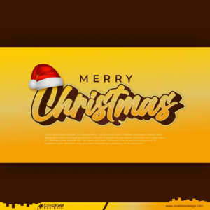 Merry christmas style text effect realistic decoration elements free CDR