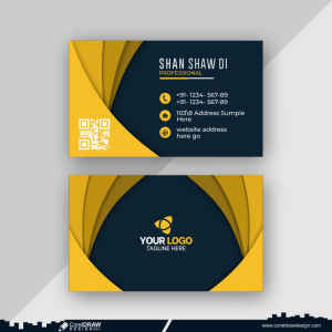 Yellow Business Card Design Background Free Vector CDR