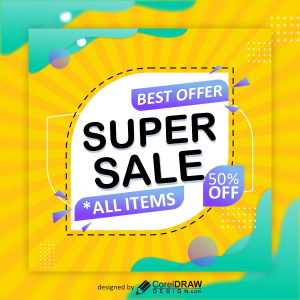 Best offer Super Sale poster vector design for free