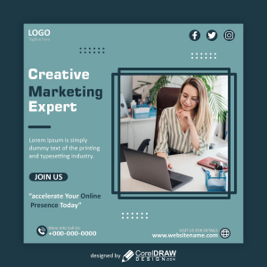 Creative Marketing Expert poster vector design for free